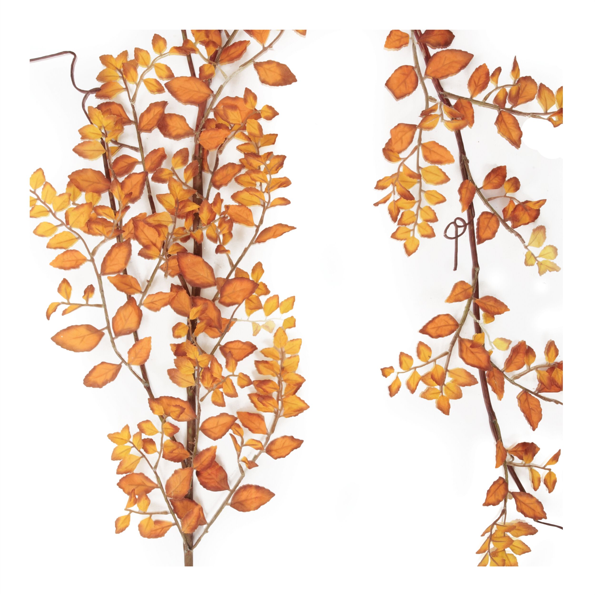 Autumn Leaf Garland 5'L, ORANGE YELLOW BROWN, alternate image number 3