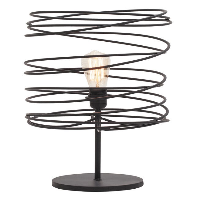 Black Metal Industrial Table Lamp, BLACK, hi-res image number null