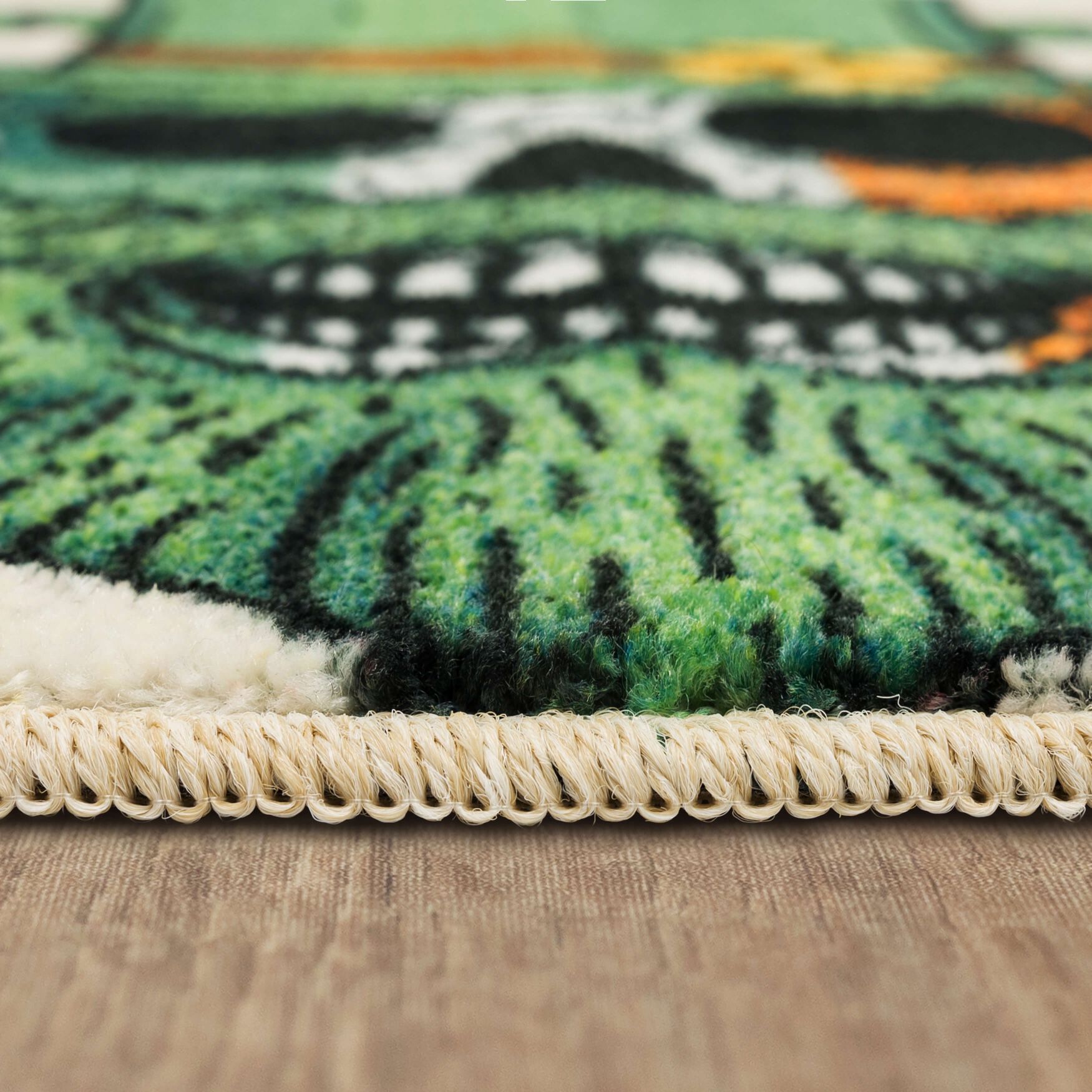 Bearded Skull Green Kitchen Rug, , alternate image number 4