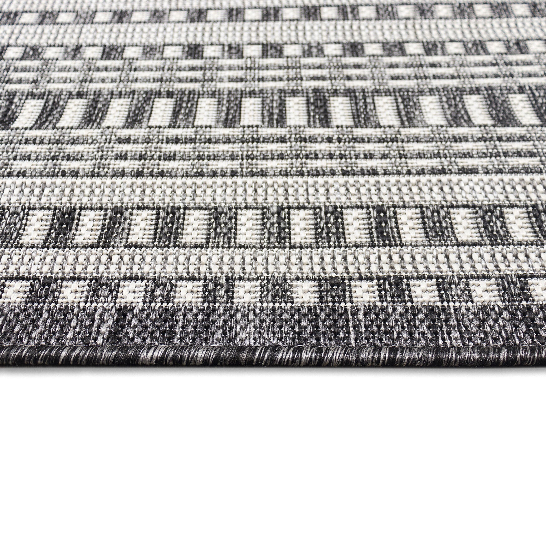 Liora Manne Malibu Etched Border Indoor/Outdoor Area Rug Charcoal 3 feet 3 inches x 4 feet 11 inches, , alternate image number 2