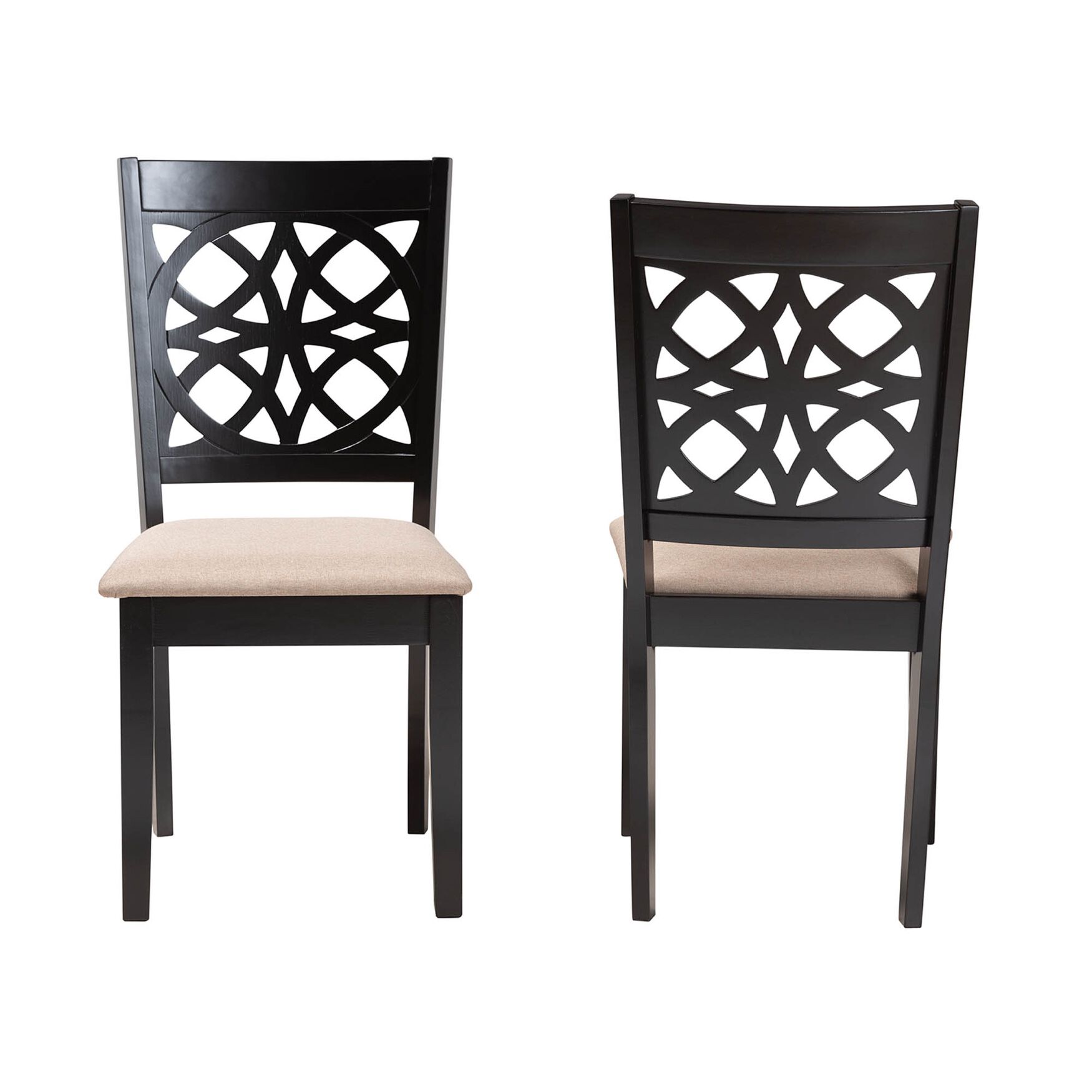 Abigail Modern Grey Fabric and Walnut Brown Finished Wood 2-Piece Dining Chair Set, , on-hover image number 1