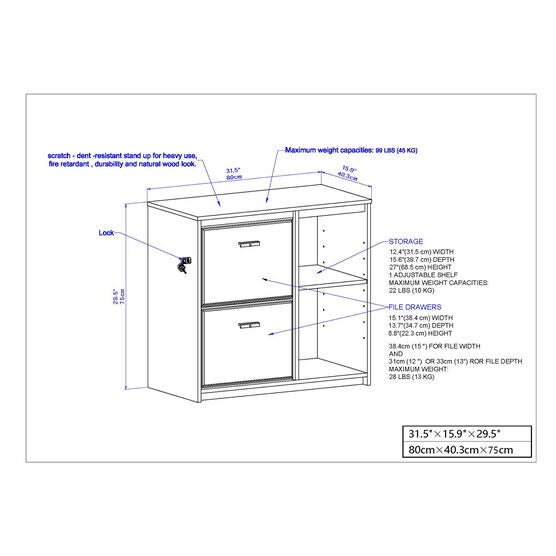 Saint Birch Elma File Cabinet In Washed Gray File Cabinet, , alternate image number null
