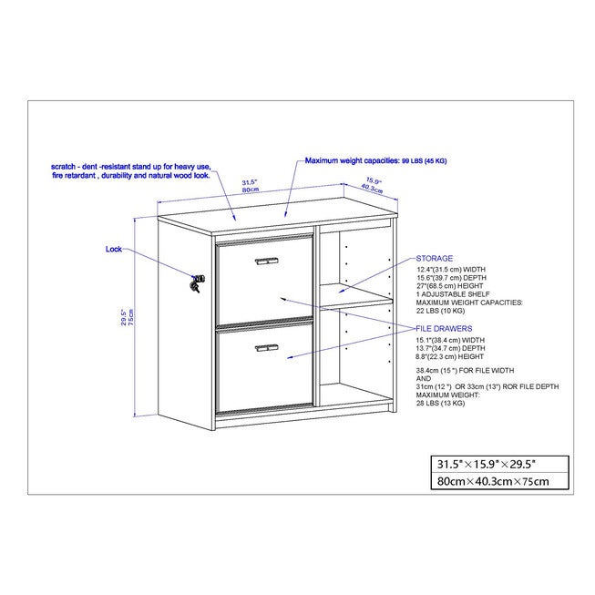 Saint Birch Elma File Cabinet In Washed Gray File Cabinet, , alternate image number null