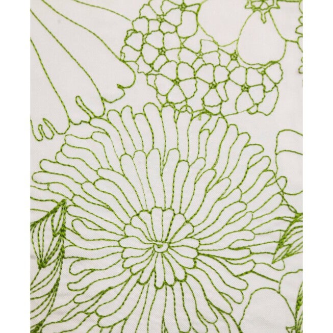 Fine Line Embroidered Floral 14x21 Indoor Outdoor Decorative Lumbar Pillow, , alternate image number null