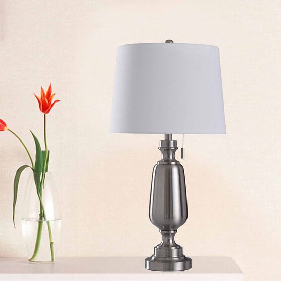 Antique Brass Metal 30.5" Table Lamp, Set 2, BRASS, hi-res image number null