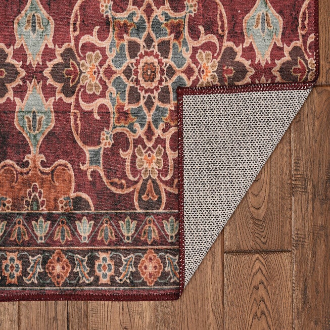 Washable Neil Garnet/Ivory Rug, , on-hover image number null