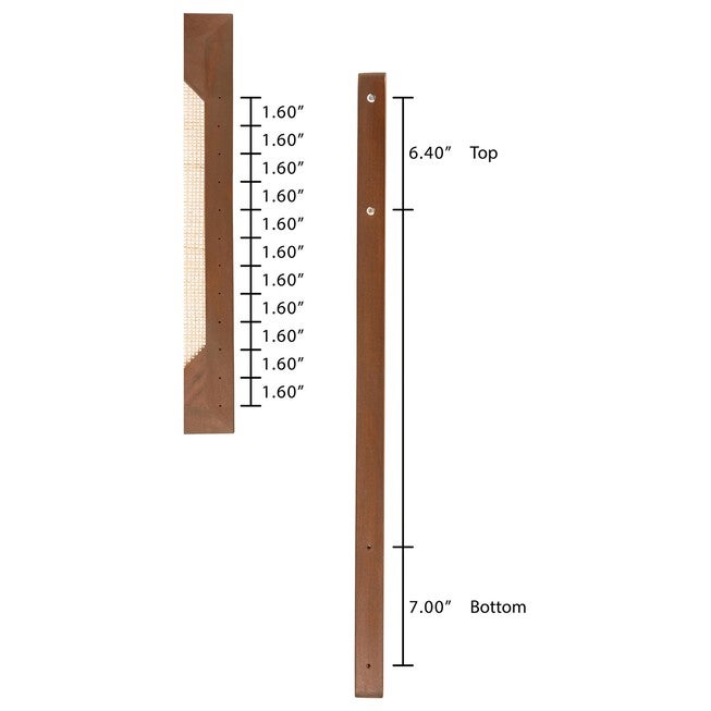 Holitz Modern Bohemian Walnut Brown Finished Bayur Wood Queen Size Headboard, , alternate image number 7