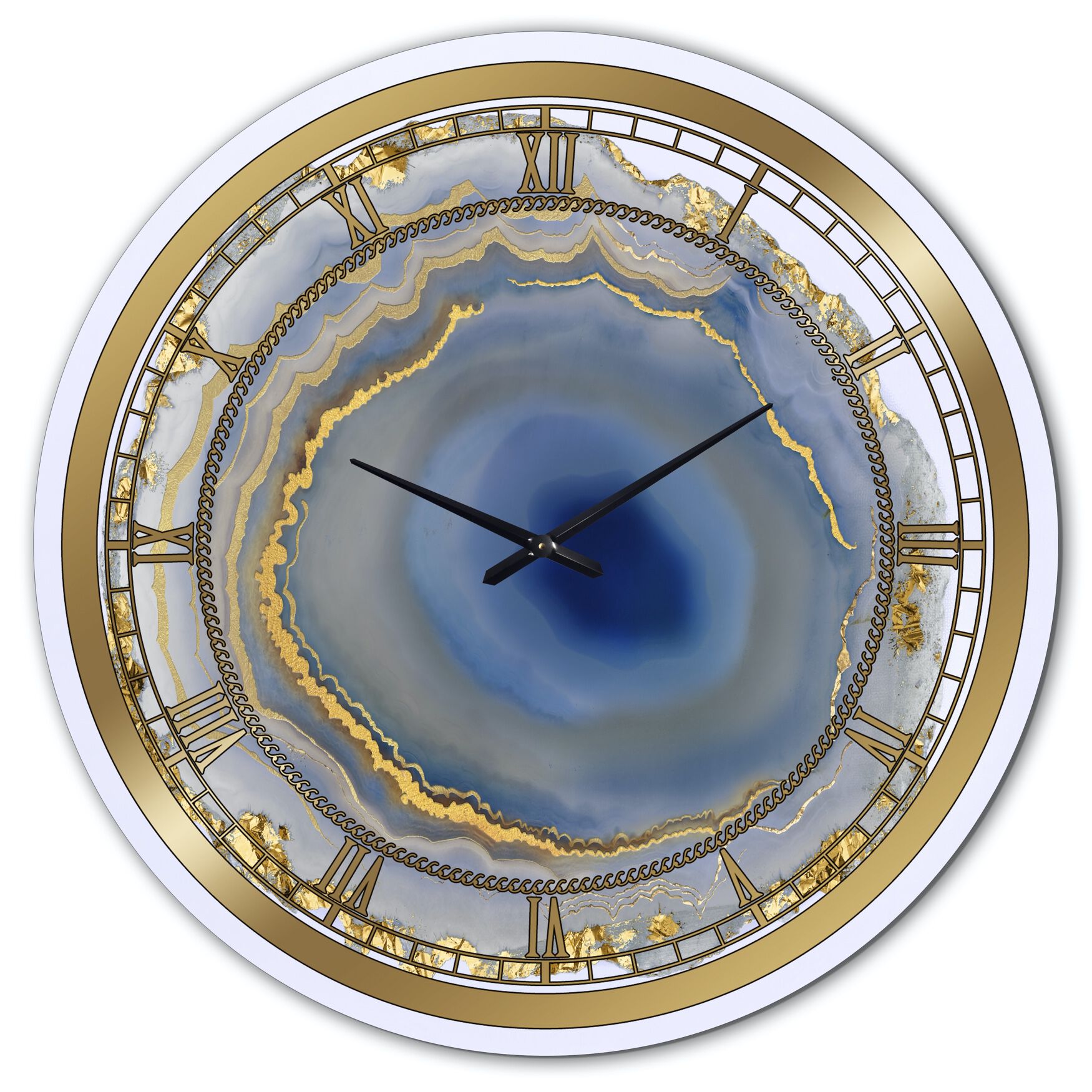 Golden Water Agate Oversized Fashion Wall Clock, , alternate image number 1