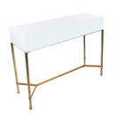 White Glam Metal Console Table, 31 x 47, , alternate image number null