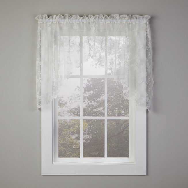Petite Fleur Lace Swag 78 inches x 30 inches — Set of 2, IVORY, hi-res image number null