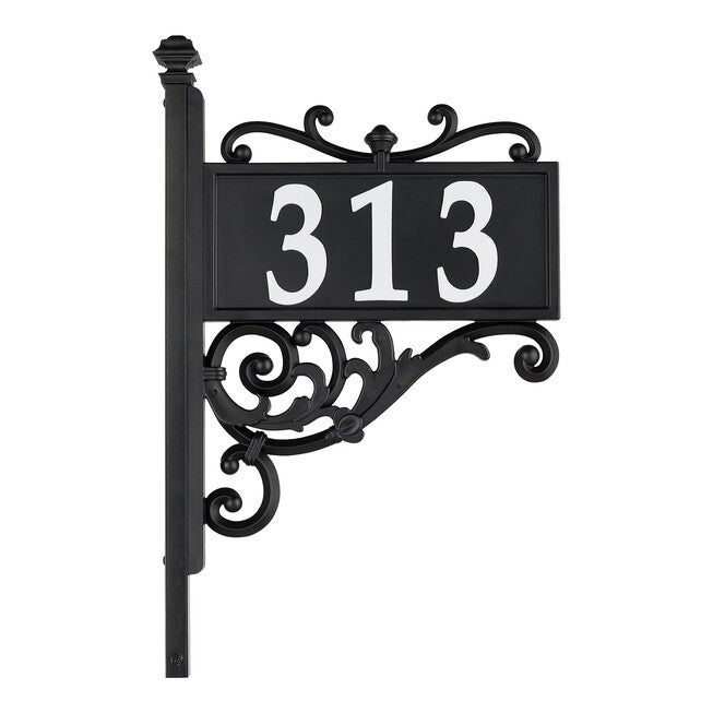 Nite Bright Acanthus Reflective Address Post Sign, , alternate image number null
