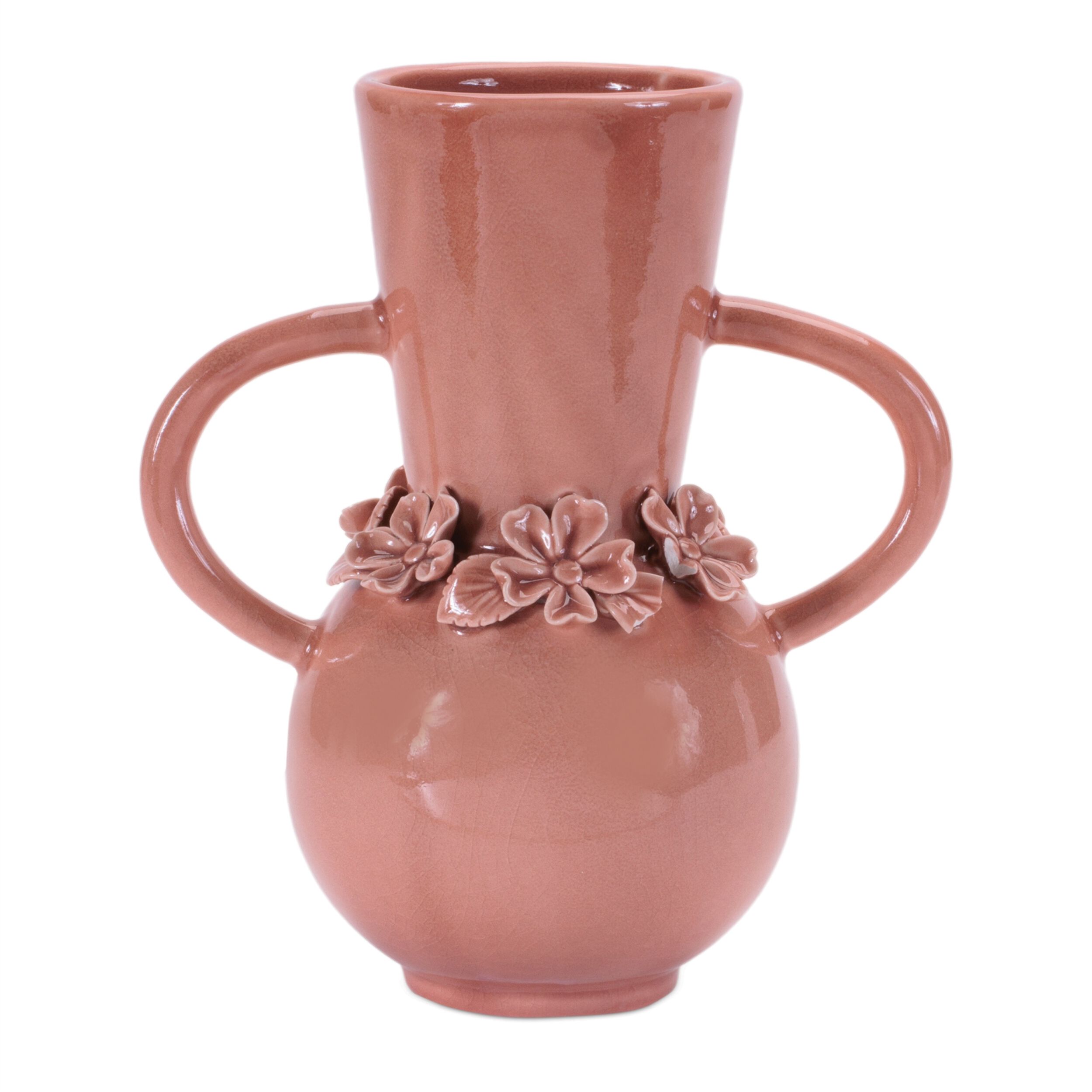 Storeware Vase with Floral Accent Set of 2, PINK, hi-res image number 0