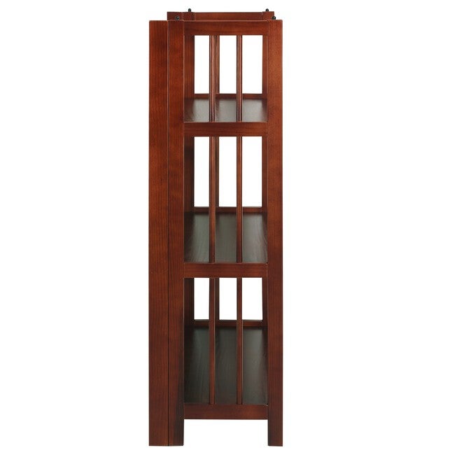3-Shelf Folding Bookcase 14 inches Wide-Walnut, , alternate image number 2