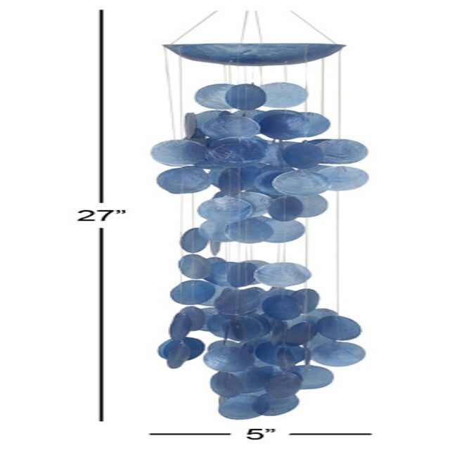 Blue Capiz Coastal Windchime, , alternate image number null