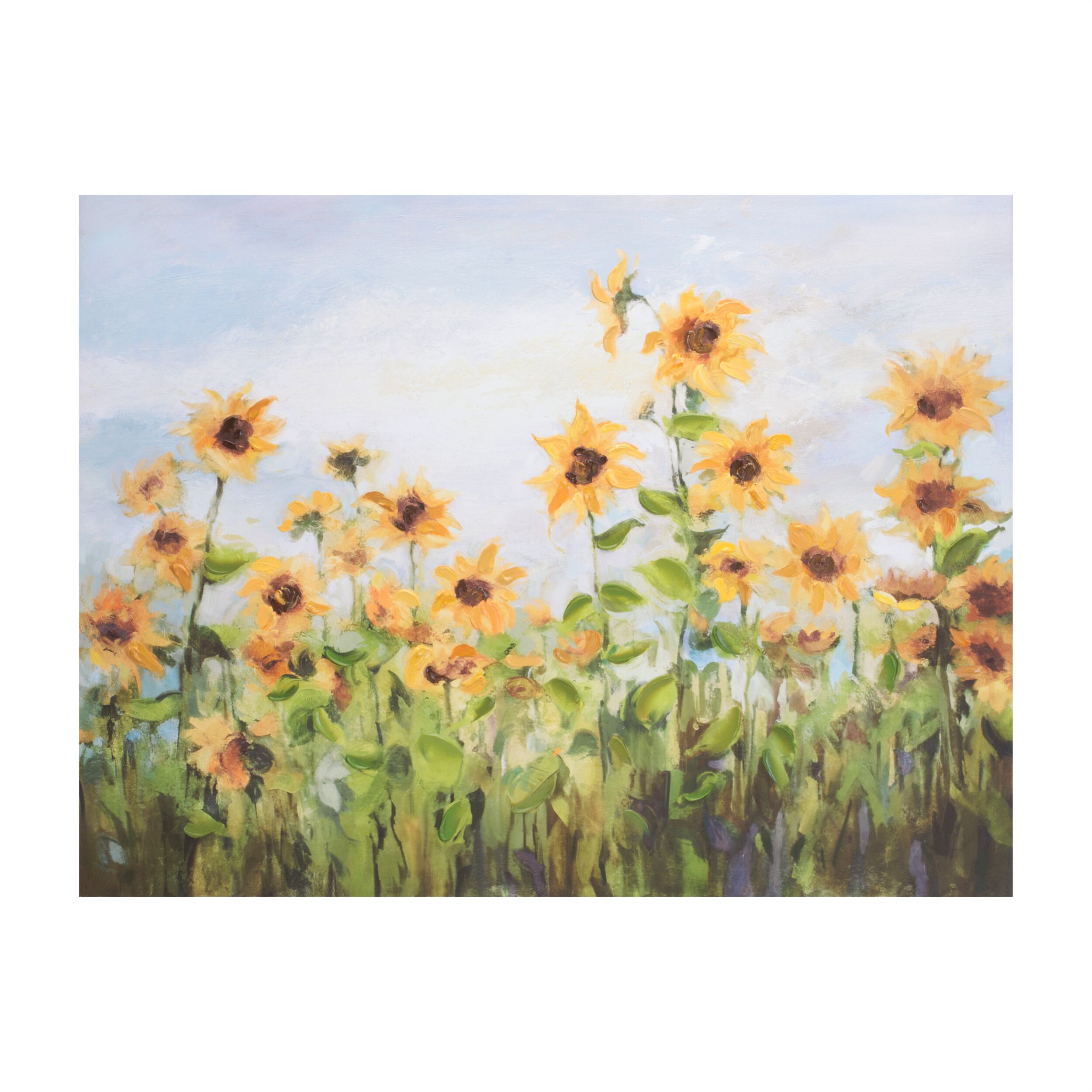 Sunflower Field Canvas Wall Art 32INL, YELLOW GREEN, hi-res image number 0