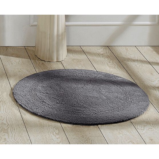 Lux Collections Bath Mat Rug 30" Round, GRAY, hi-res image number null
