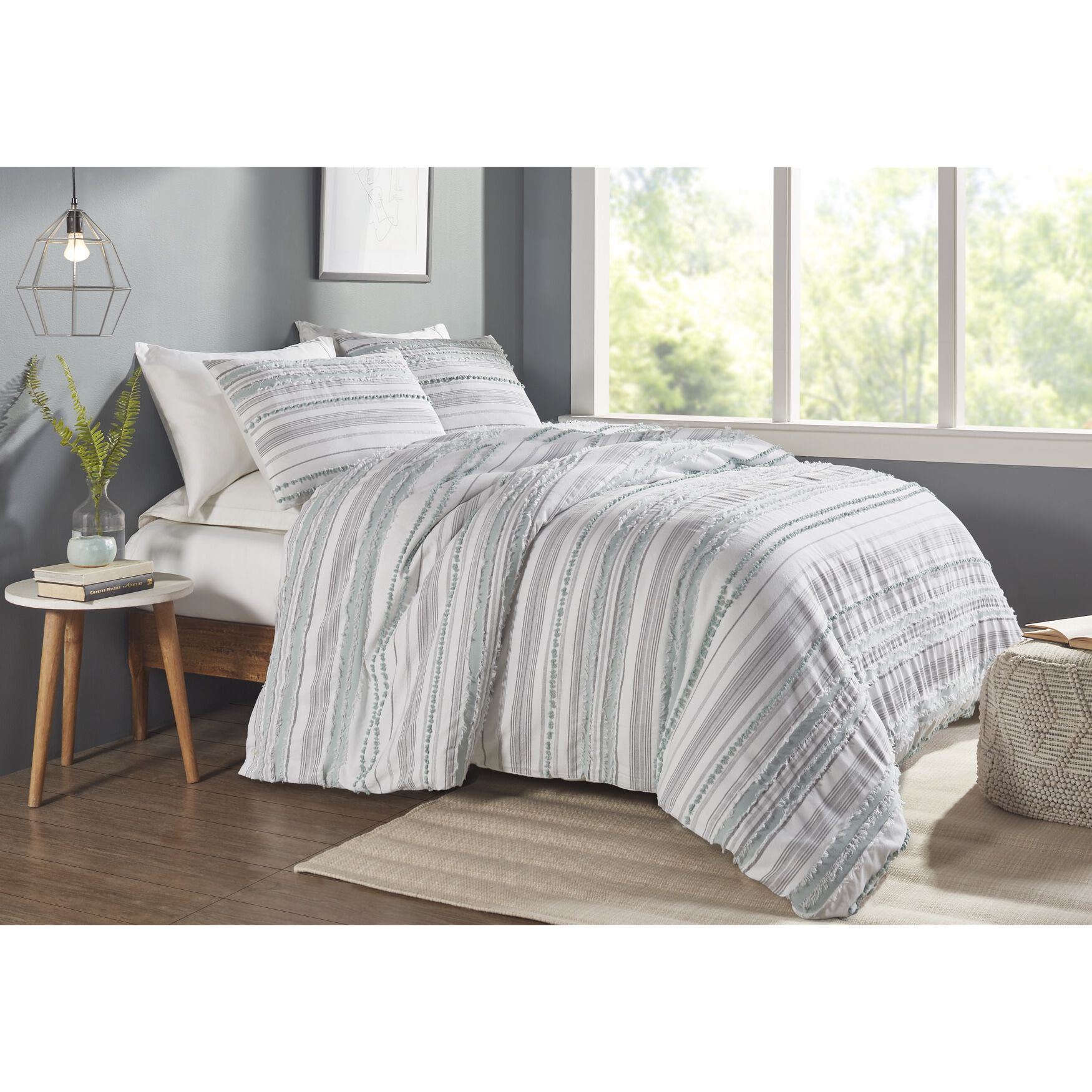 Diana Stripe Collection 100% Cotton Comforter Set, , alternate image number 2