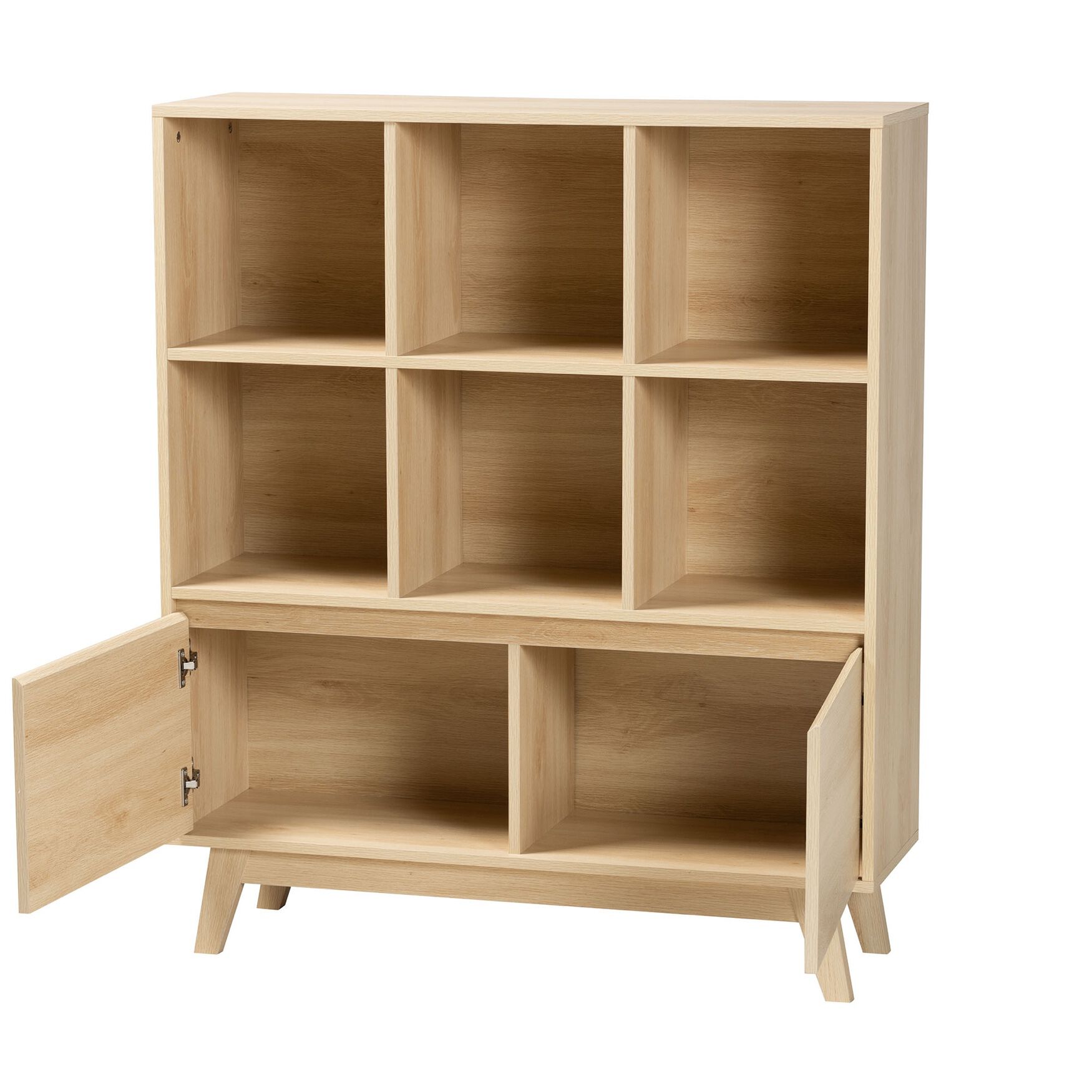 Danina Japandi Oak Brown Finished Wood Bookshelf, , on-hover image number 1
