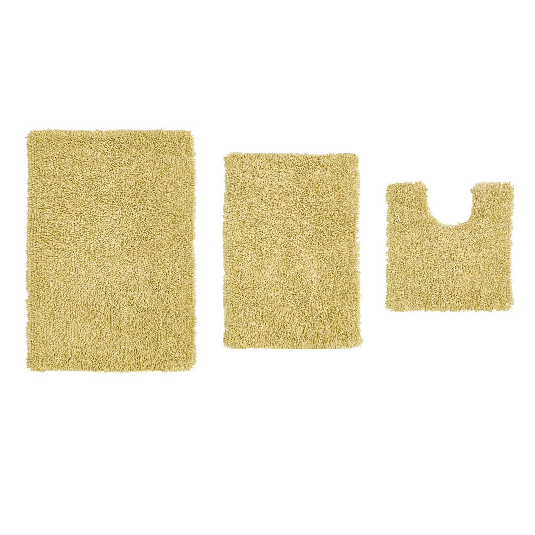 Fantasia 3 Piece Set Bath Rug Collection, YELLOW, hi-res image number 0