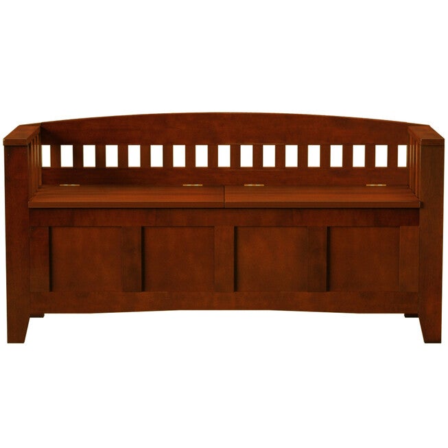 Split Seat Storage Bench, BROWN, hi-res image number null