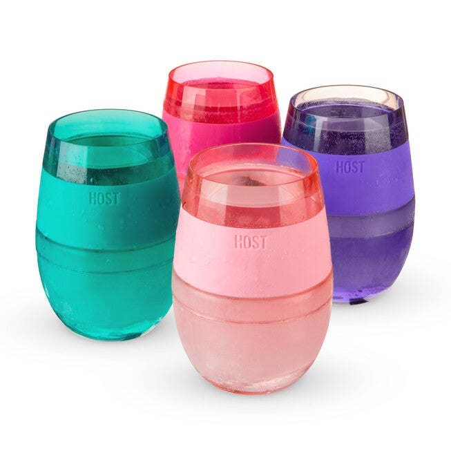 Wine Freeze Translucent Cooling Cups (Set Of 4) By, MULTICOLOR, hi-res image number 0