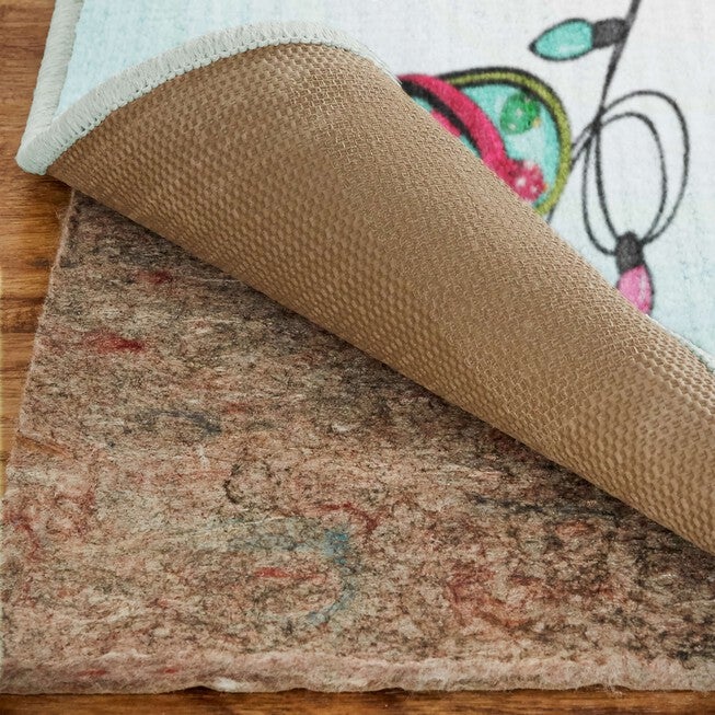 Tropical Christmas Light Blue Kitchen Rug, , alternate image number null