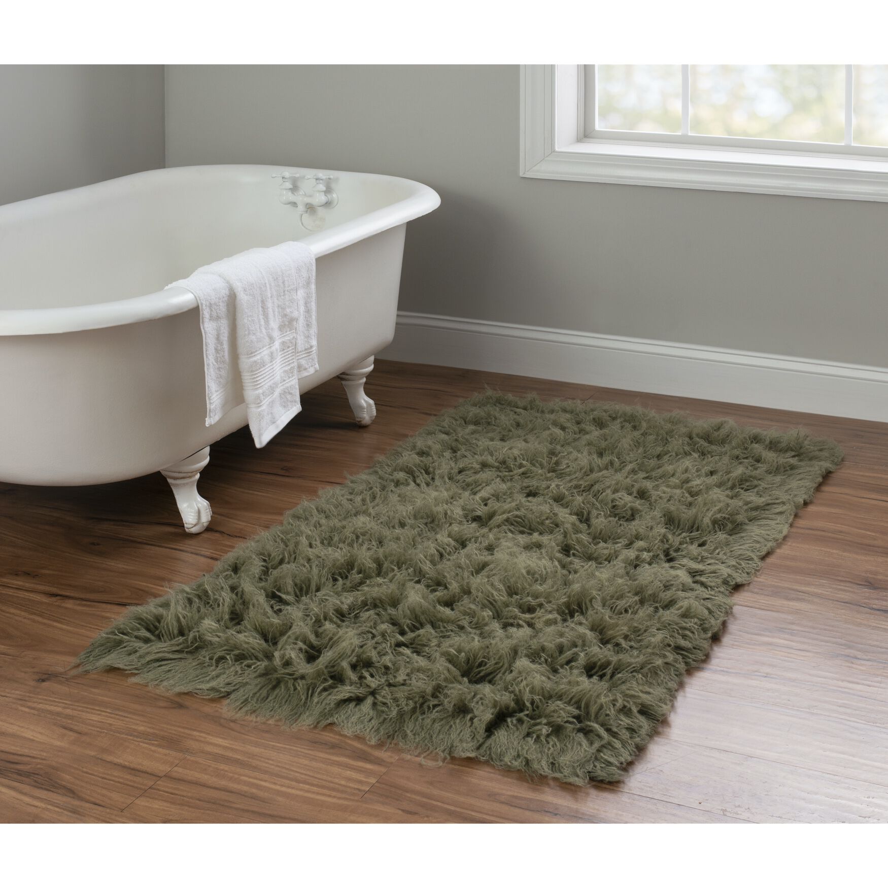 Flokati Olive Rug, , on-hover image number 1