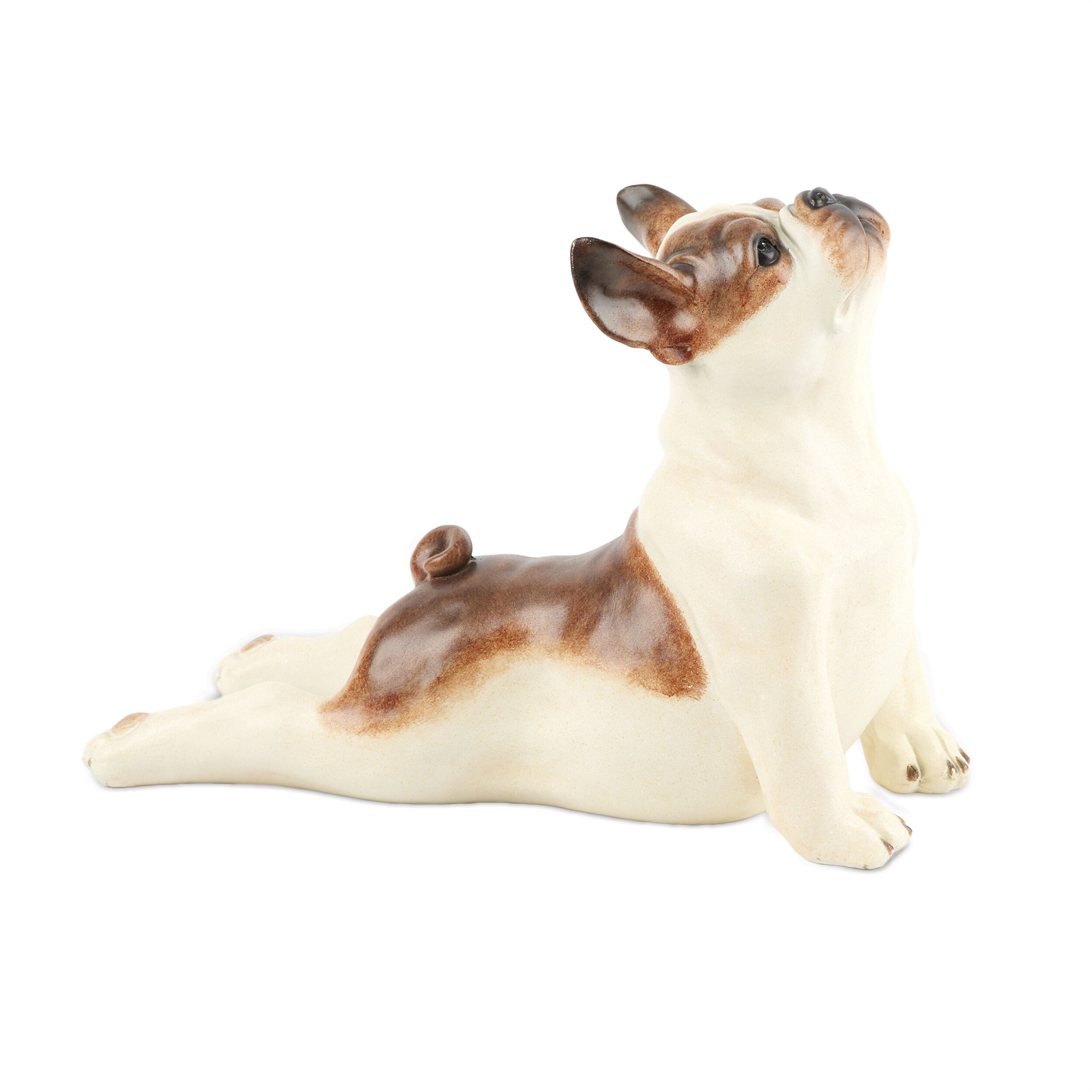 Yoga Dog Statue Set of 2, WHITE BROWN, hi-res image number 0