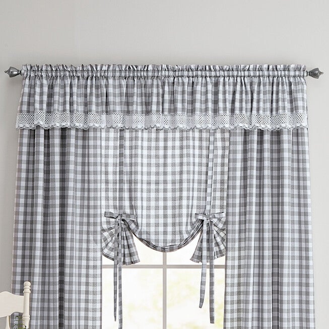 Buffalo Check Rod-Pocket Valance, , on-hover image number 1