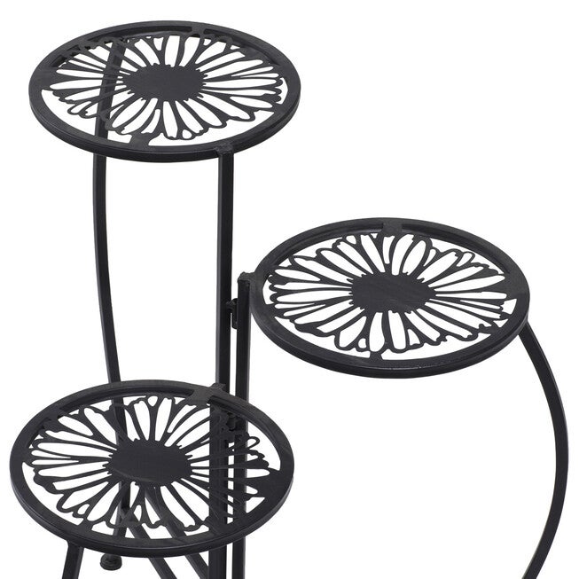 Set Of 3 Black Metal Traditional Plantstand, , alternate image number 5