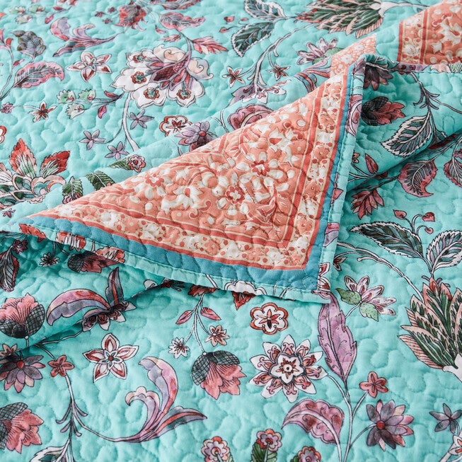 Audrey Turquoise Throw Blanket, , alternate image number null