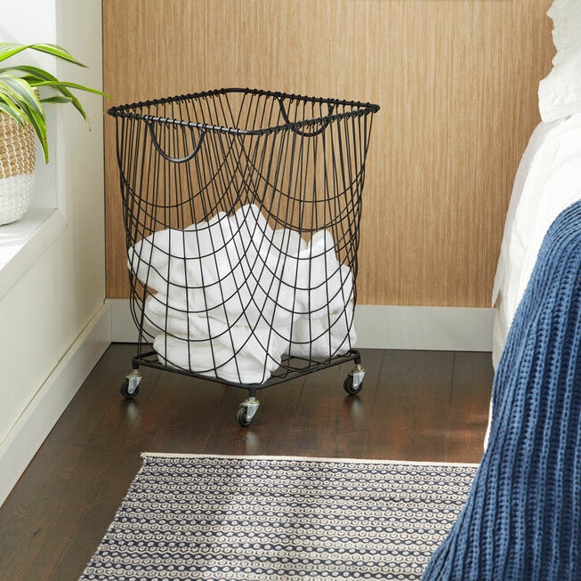 Cosmoliving By Cosmopolitan Black Storage Cart Storage Cart, , alternate image number null