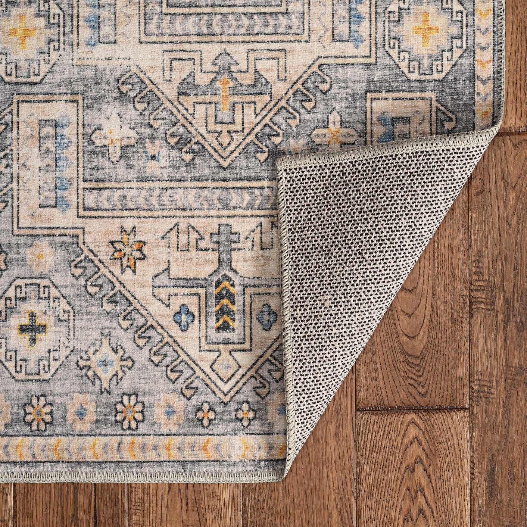 Washable Parson Grey/Beige Rug, , on-hover image number 1