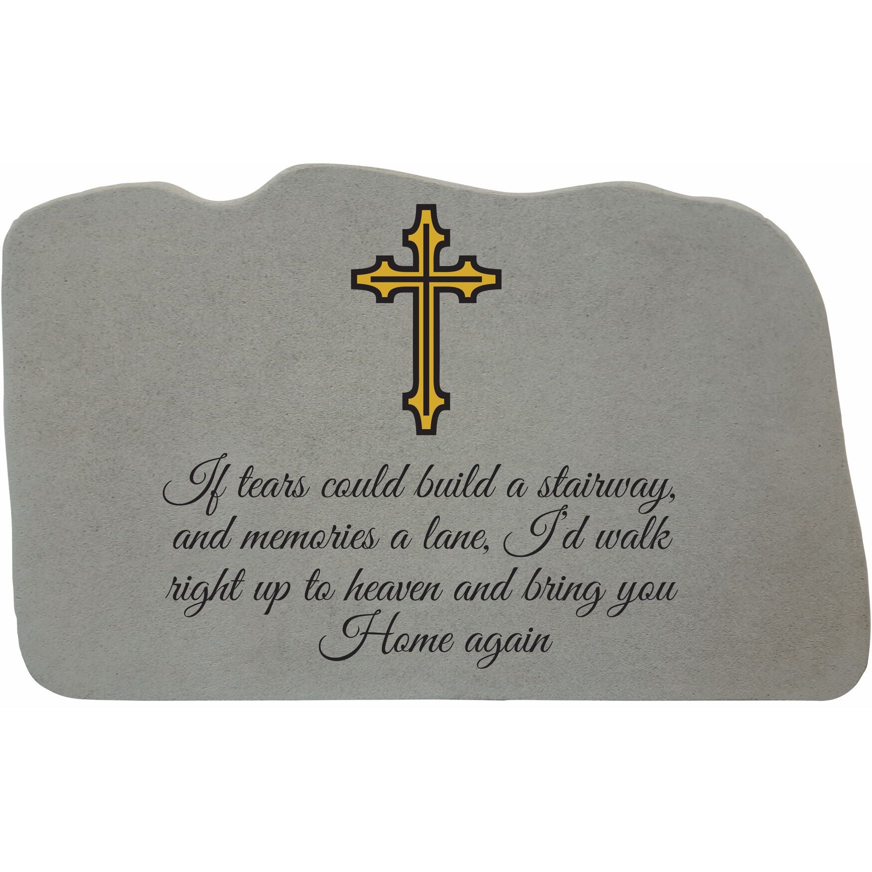If Tears Cross Garden Memorial Accent Stone, GREY, hi-res image number 0