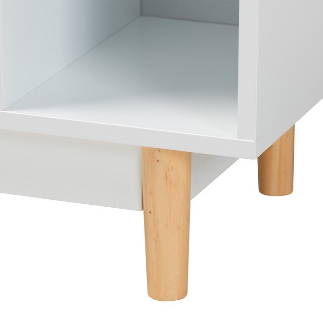 Russell Mid-Century Modern Two-Tone White And Oak Brown Finished Wood 2-Door Sideboard, , alternate image number 5