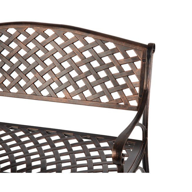 Antique Bronze Cast Aluminum Patio Bench, , alternate image number null