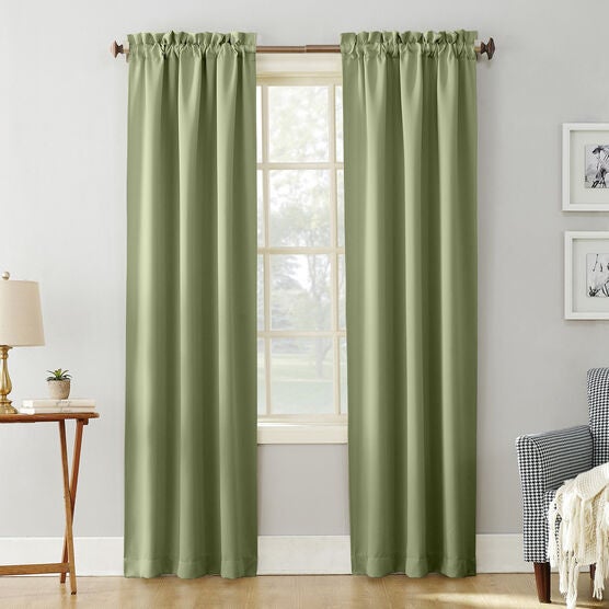 sun zero™ blackout Greenwich rod-pocket panel, SAGE, hi-res image number null