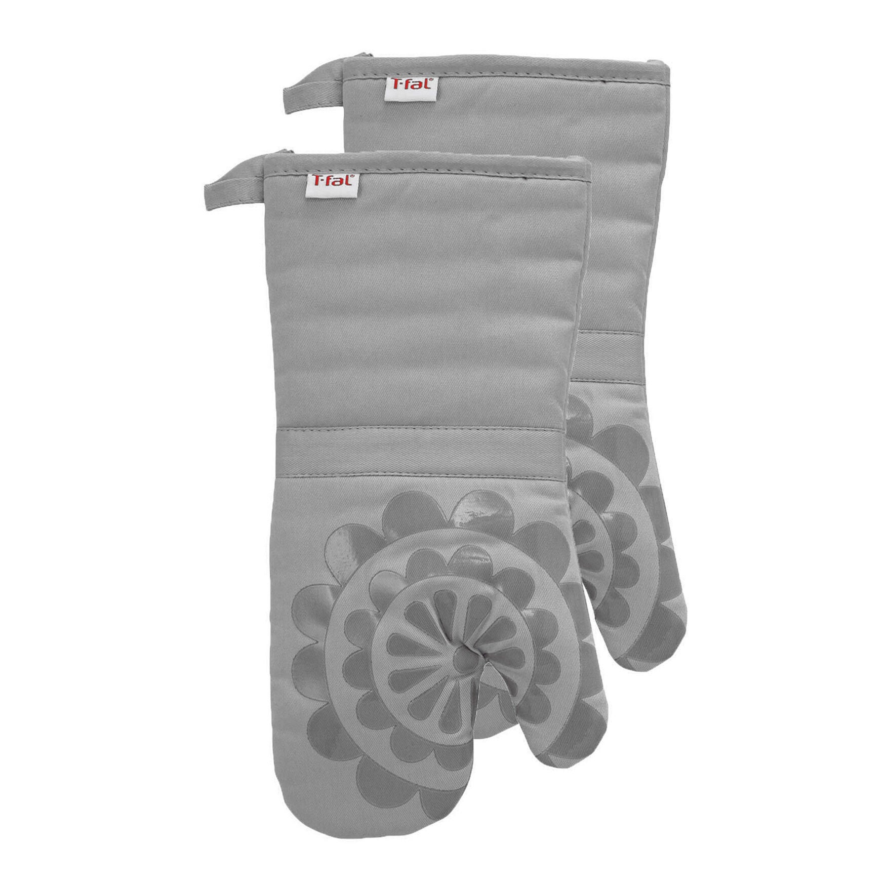 Medallion Silicone Oven Mitts, Set Of 2, GRAY, hi-res image number 0