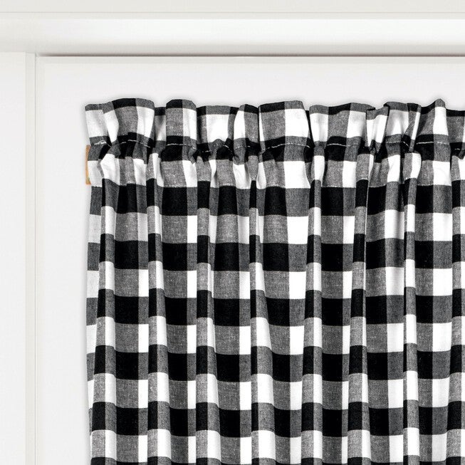 Buffalo Check Rod Pocket Door Panel And Tieback, , alternate image number 3