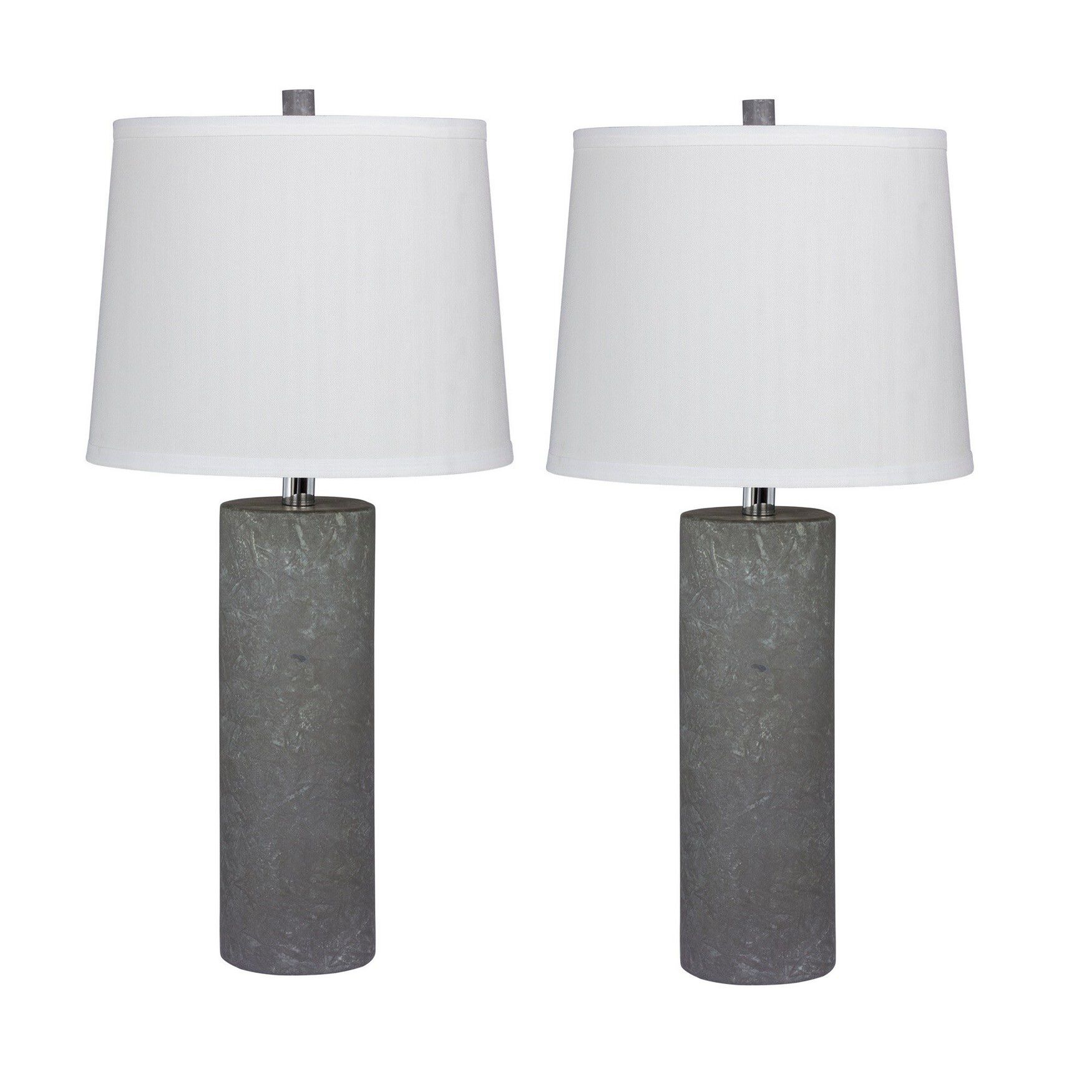 Grey Resin 26 inches Table Lamp, Set 2, GREY, hi-res image number 0