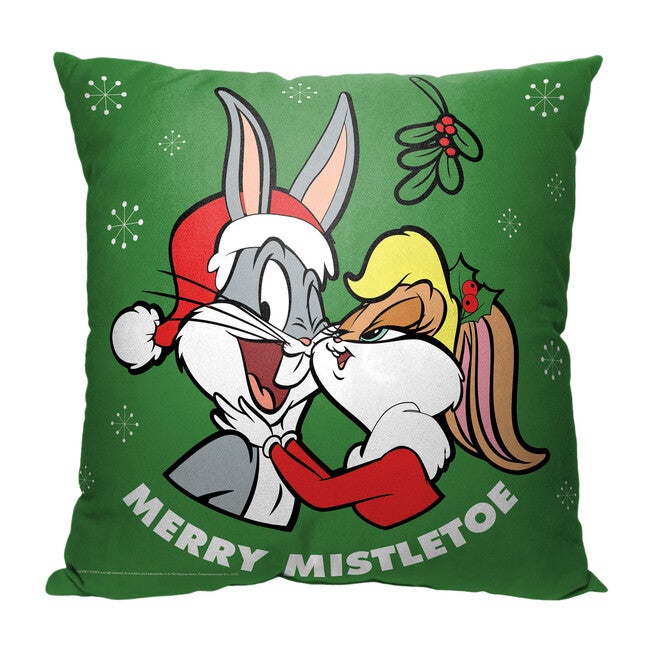 Wb Looney Tunes Merry Mistletoe Printed Throw Pillow, O, hi-res image number null