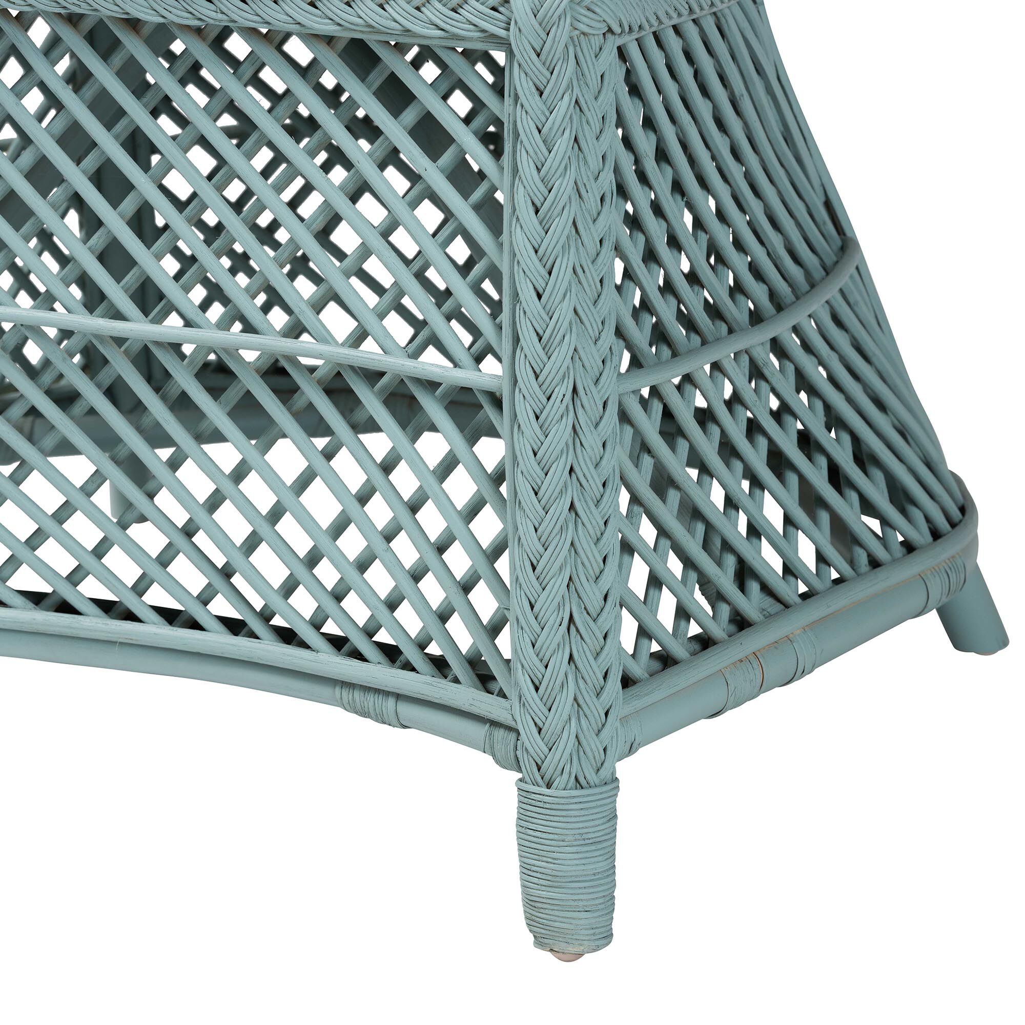 Casilda Bohemian Light Blue Braided Rattan Arm Chair, PASTEL, alternate image number 6