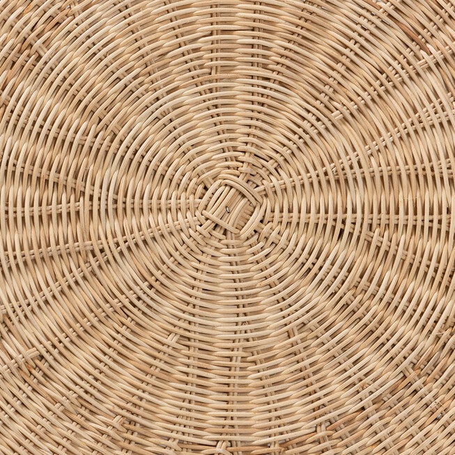 Tight woven rattan texture close-up with decorative central crossing