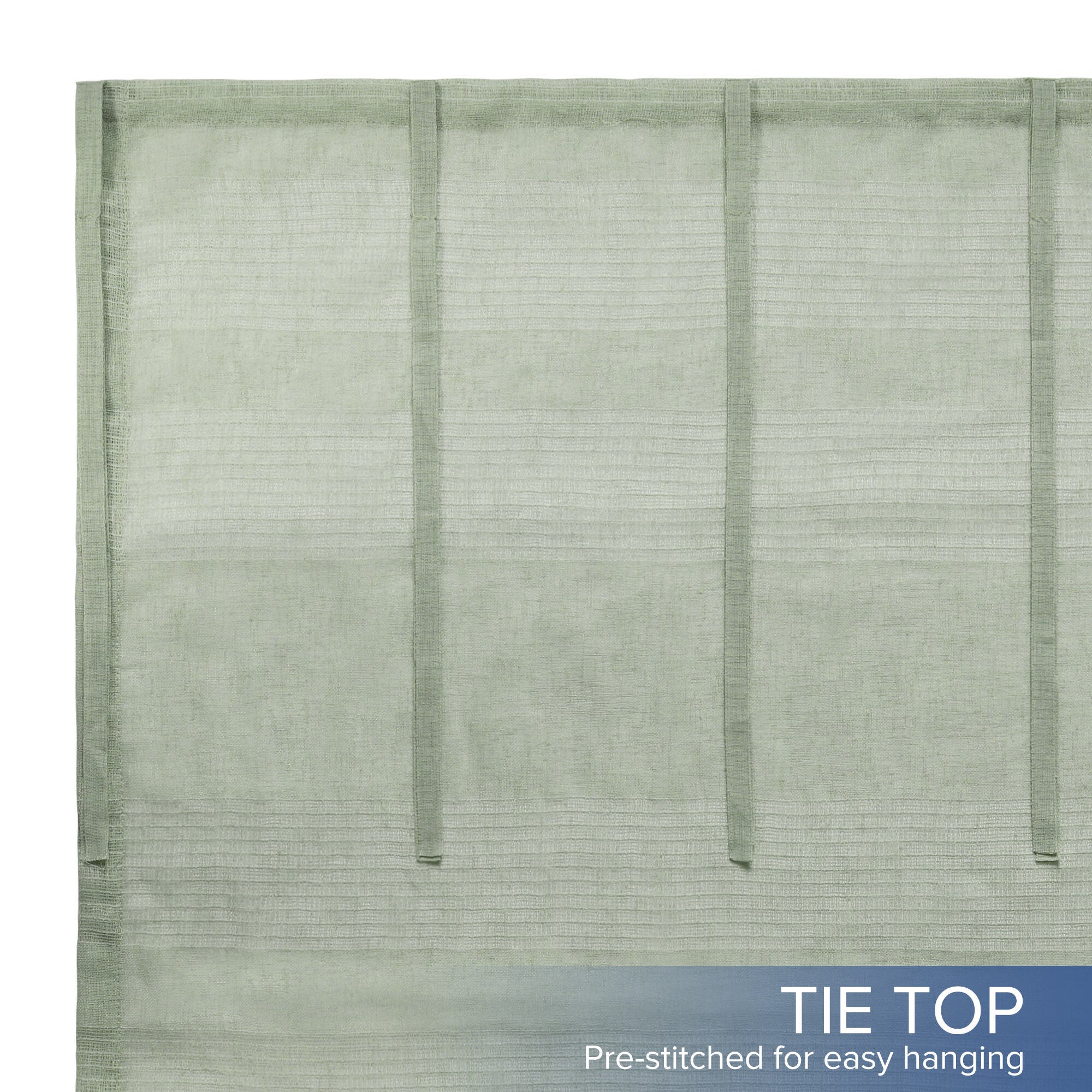 Stripe Sheer Tie Top Panel Pair, SAGE, alternate image number 4