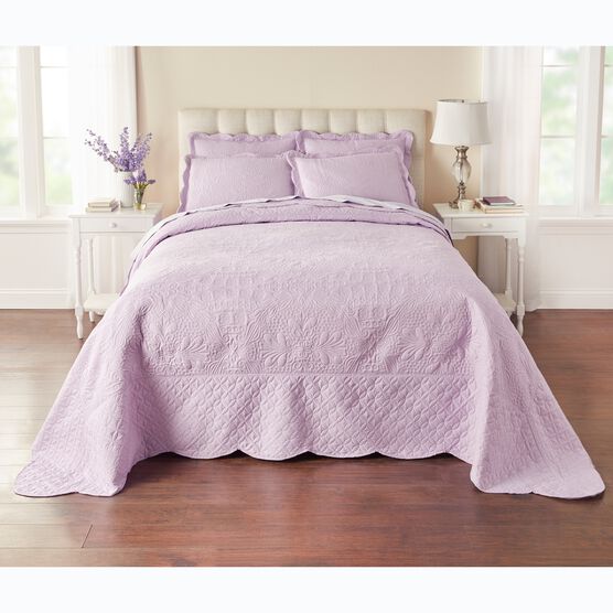 Lily Damask Embossed Bedspread, LILAC, hi-res image number null
