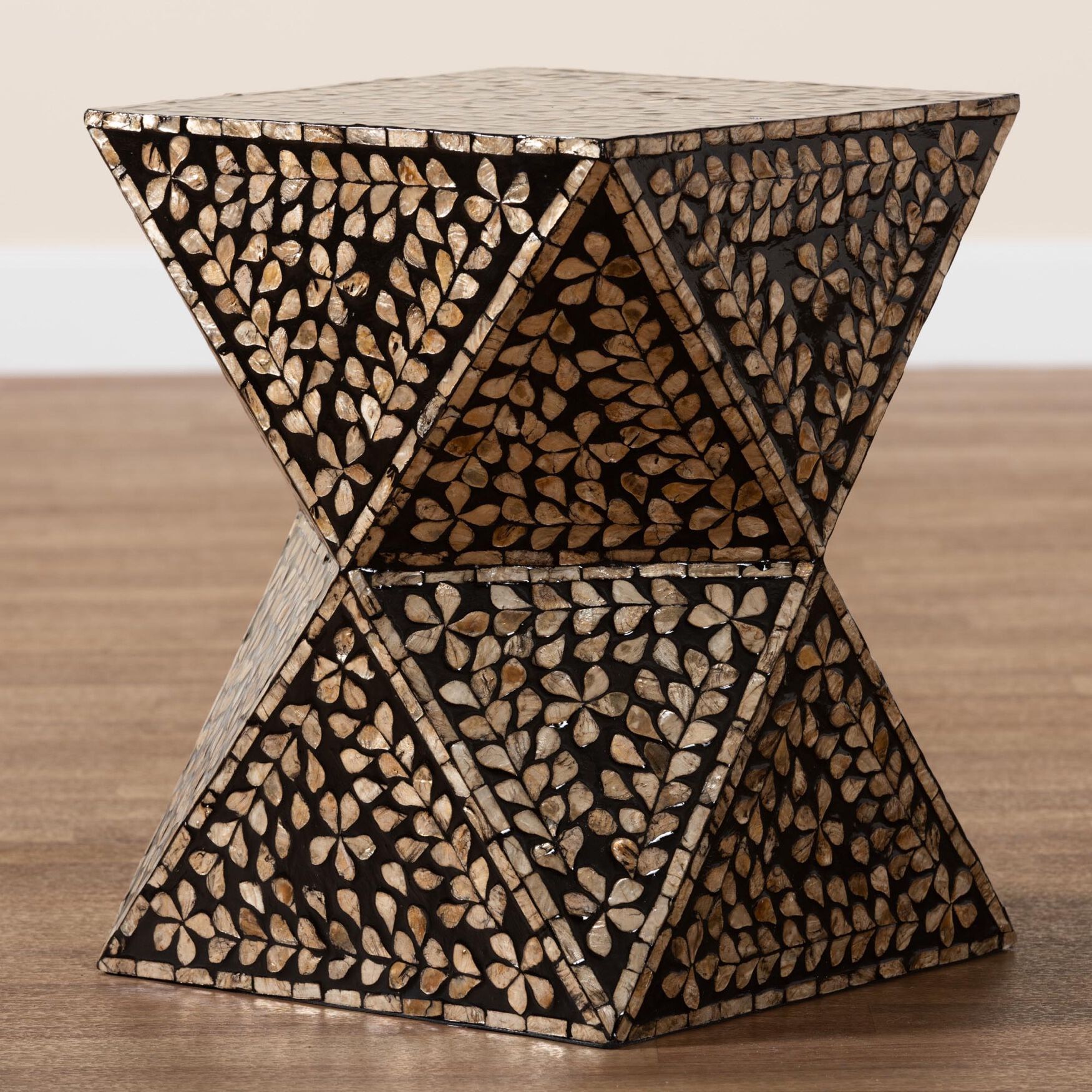 Feronia Modern Bohemian Black and Bronze Mother of Pearl End Table, , alternate image number 12