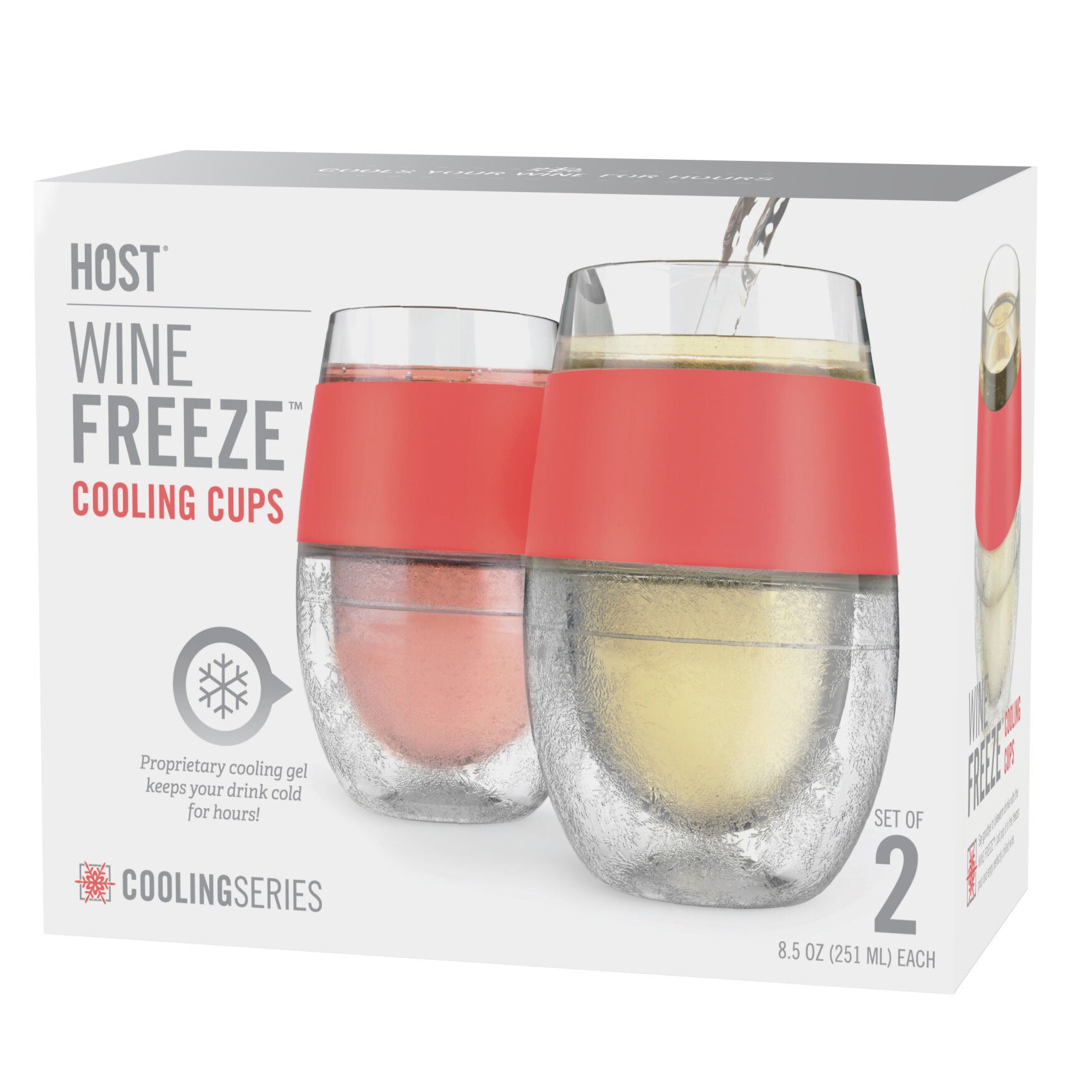 Wine Freeze Cooling Cups In Coral (Set Of 2) By, , alternate image number 3