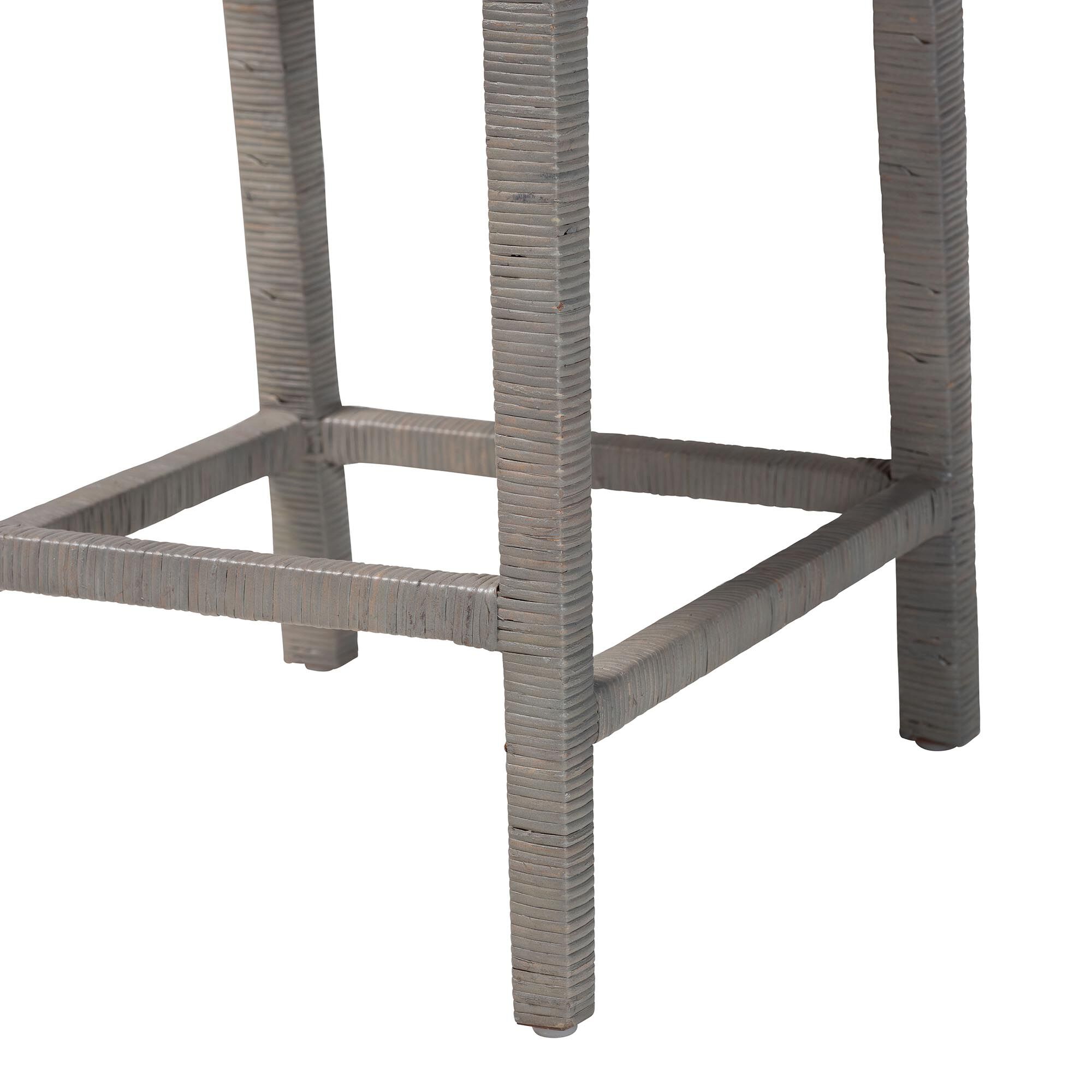 Sofia Natural Rattan Counter Stool, GREY, alternate image number 6