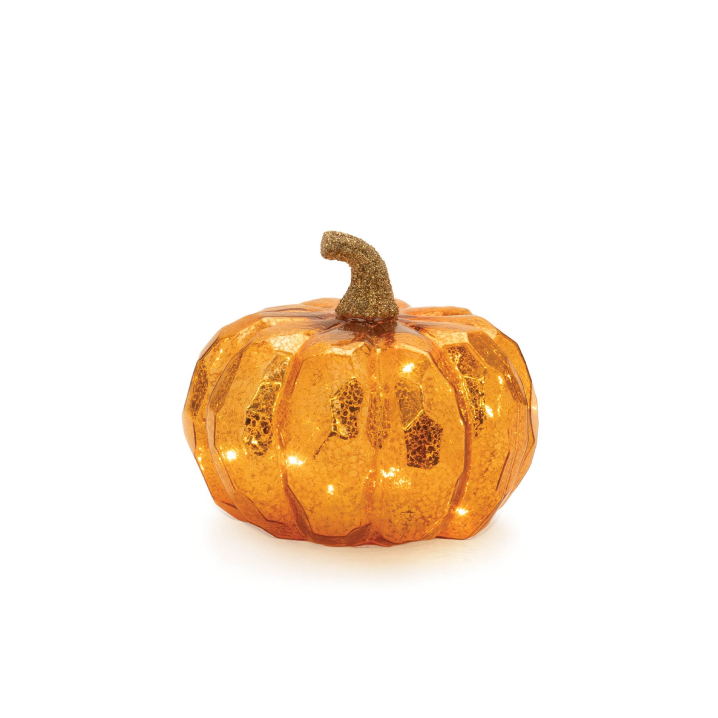 LED Mercury Glass Pumpkin Decor (Set of 3), ORANGE, alternate image number 3