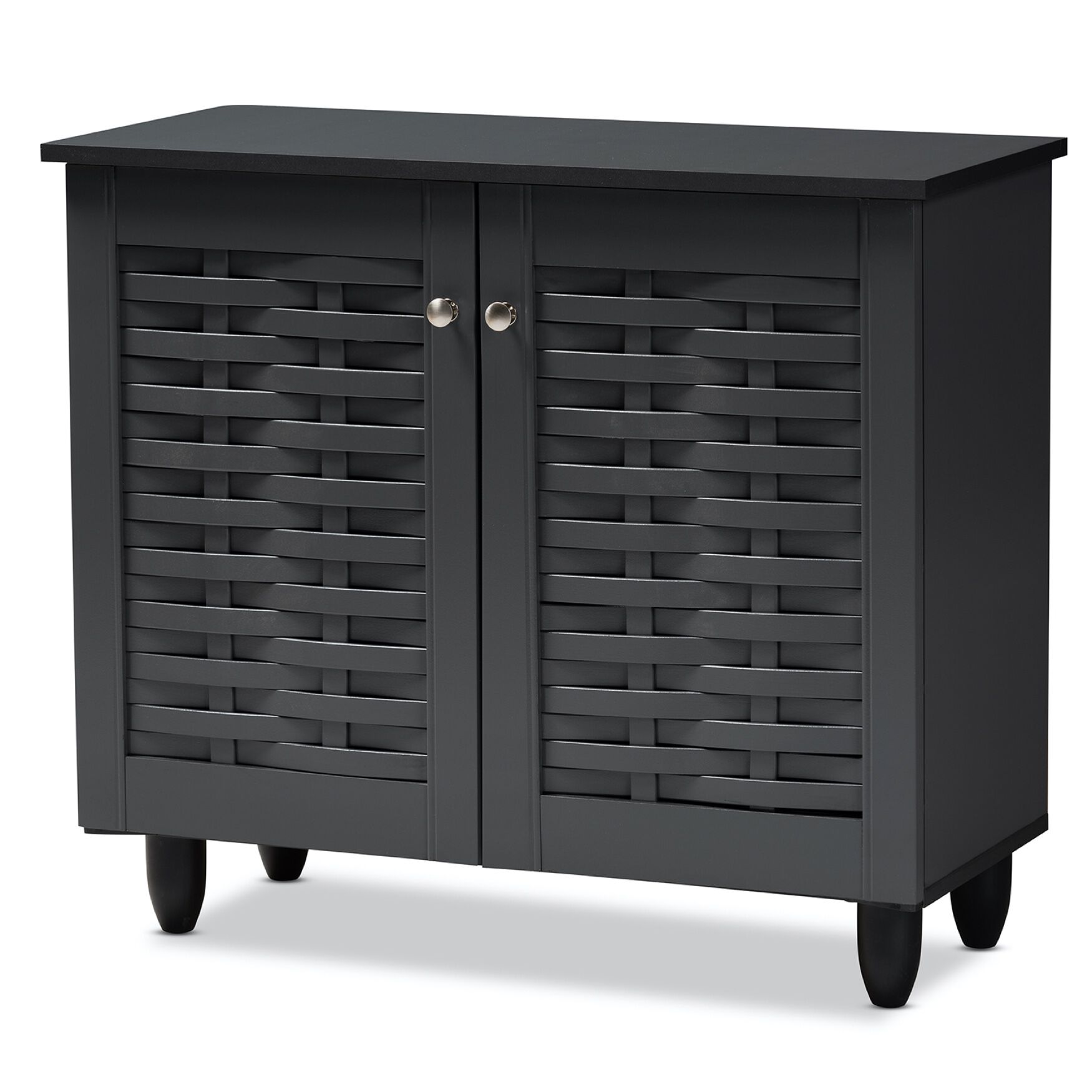 Winda 2-Door Wooden Entryway Shoe Storage Cabinet Furniture, GREY, hi-res image number 0